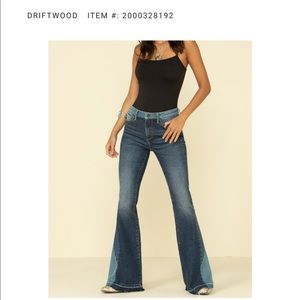 Free People Driftwood patchwork flare Jean.